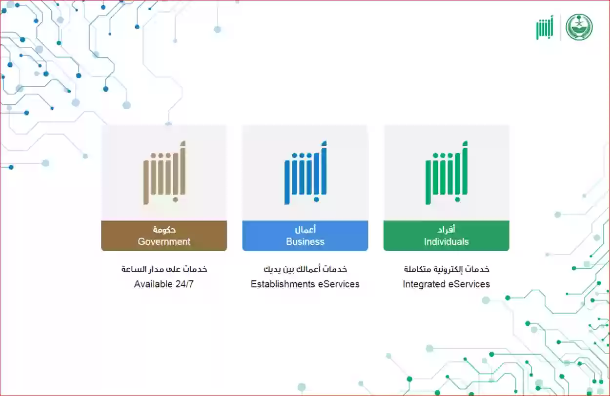 رابط الخدمات الإلكترونية أبشر افراد 2024