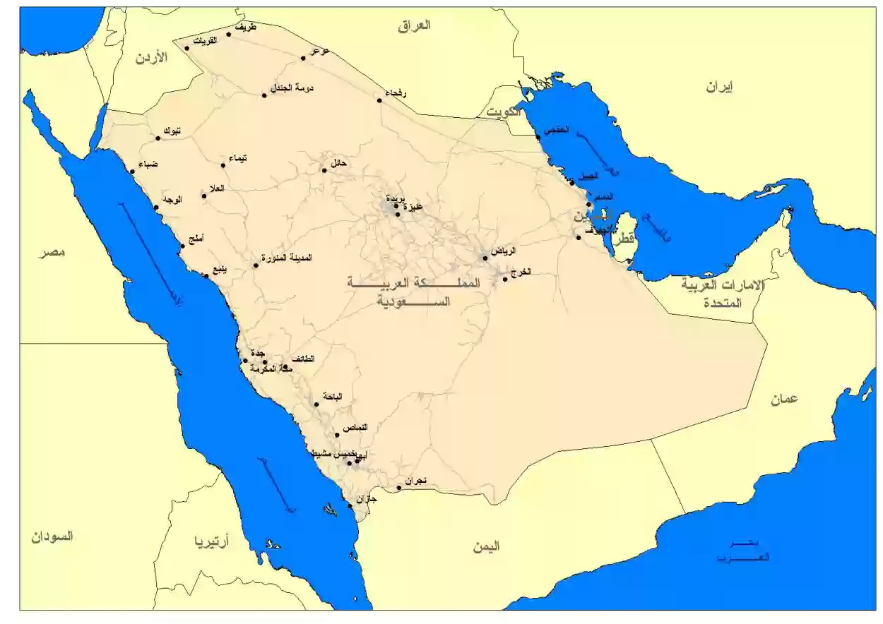 هذه خريطة مُدن المملكة العربية السعودية بالتفصيل 1445 لطلاب كافة المراحل